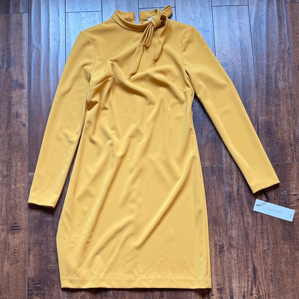 Calvin Klein Golden Long Sleeve Dress